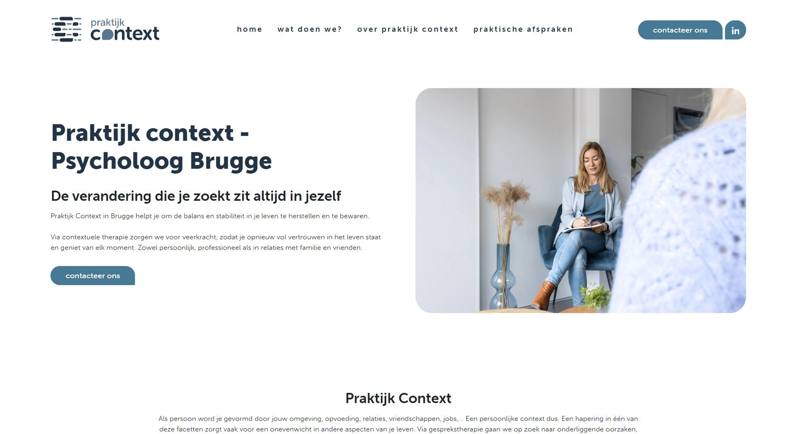 website ontwerp van praktijk context psycholoog Brugge